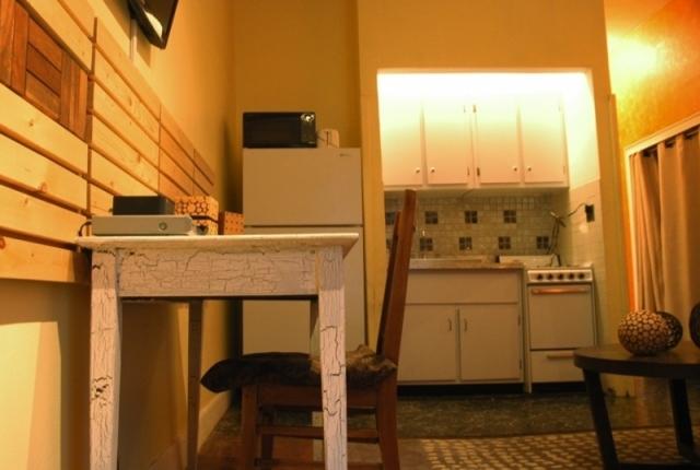 kitchen and desk